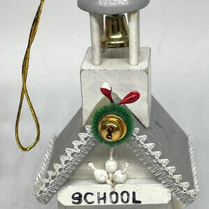 School‎ House Kurt Adler Wooden Christmas Ornament Vintage 1982